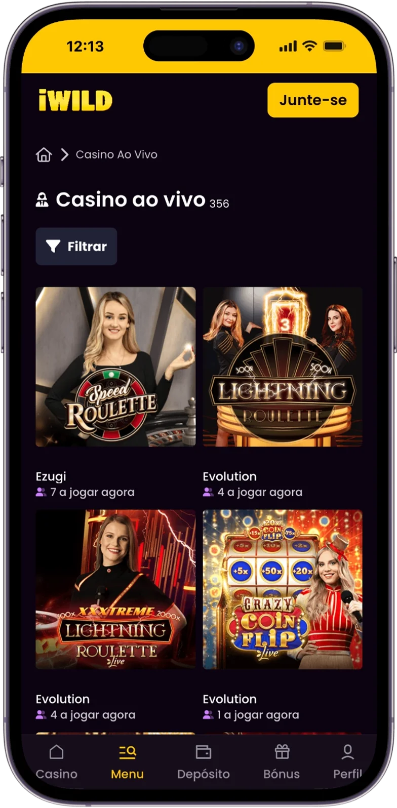 Live Casino do iWild Casino