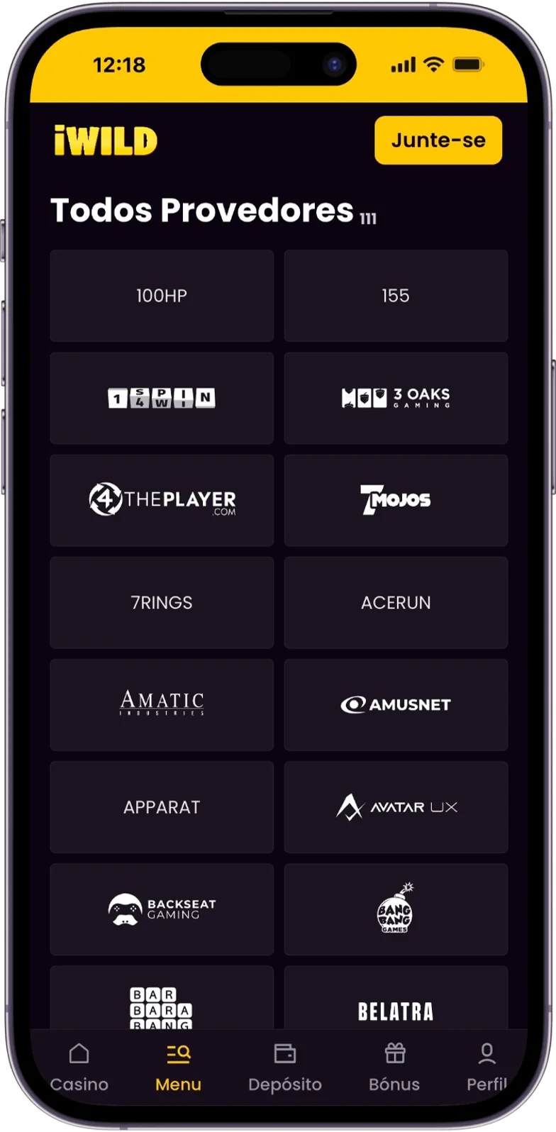 Fornecedores de software do iWild Casino