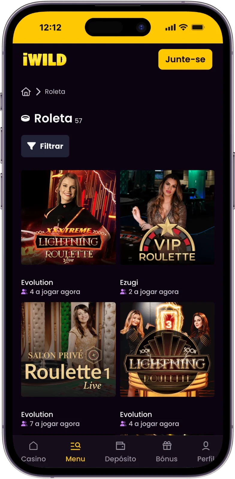 Roleta do iWild Casino