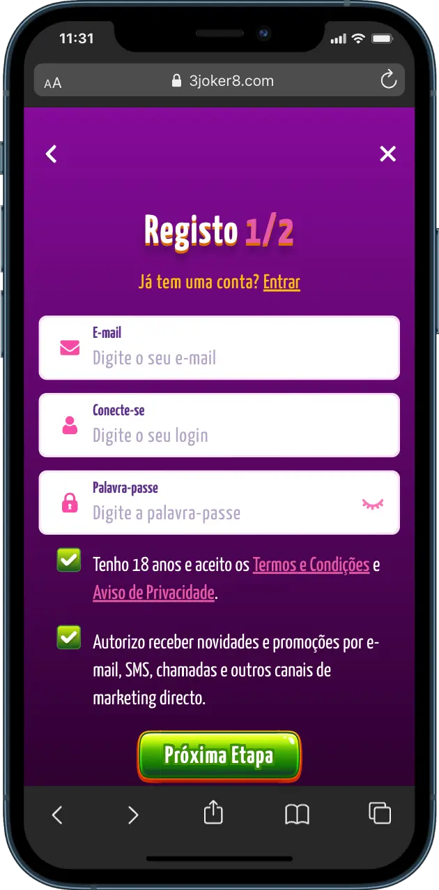 Joker8 Casino registo