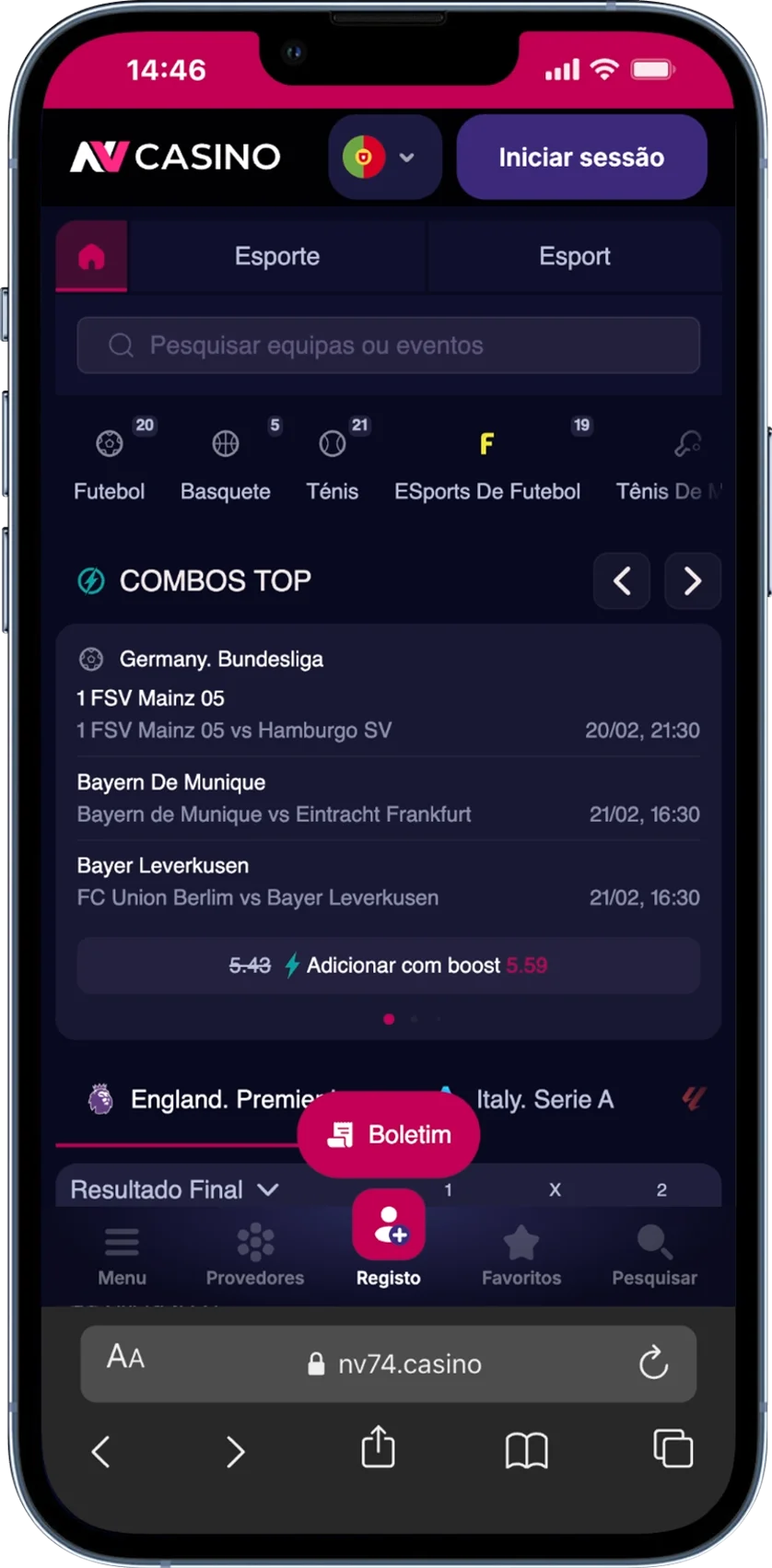 NV Casino Apostas desportivas