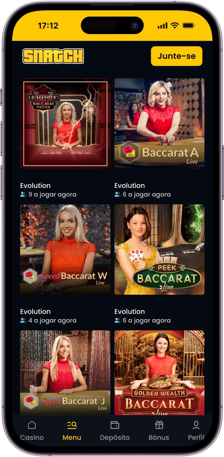 Bacará do Snatch Casino