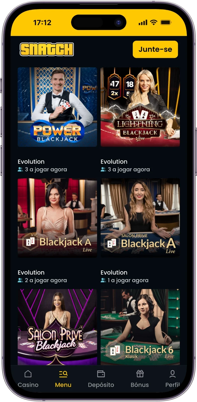 Blackjack do Snatch Casino