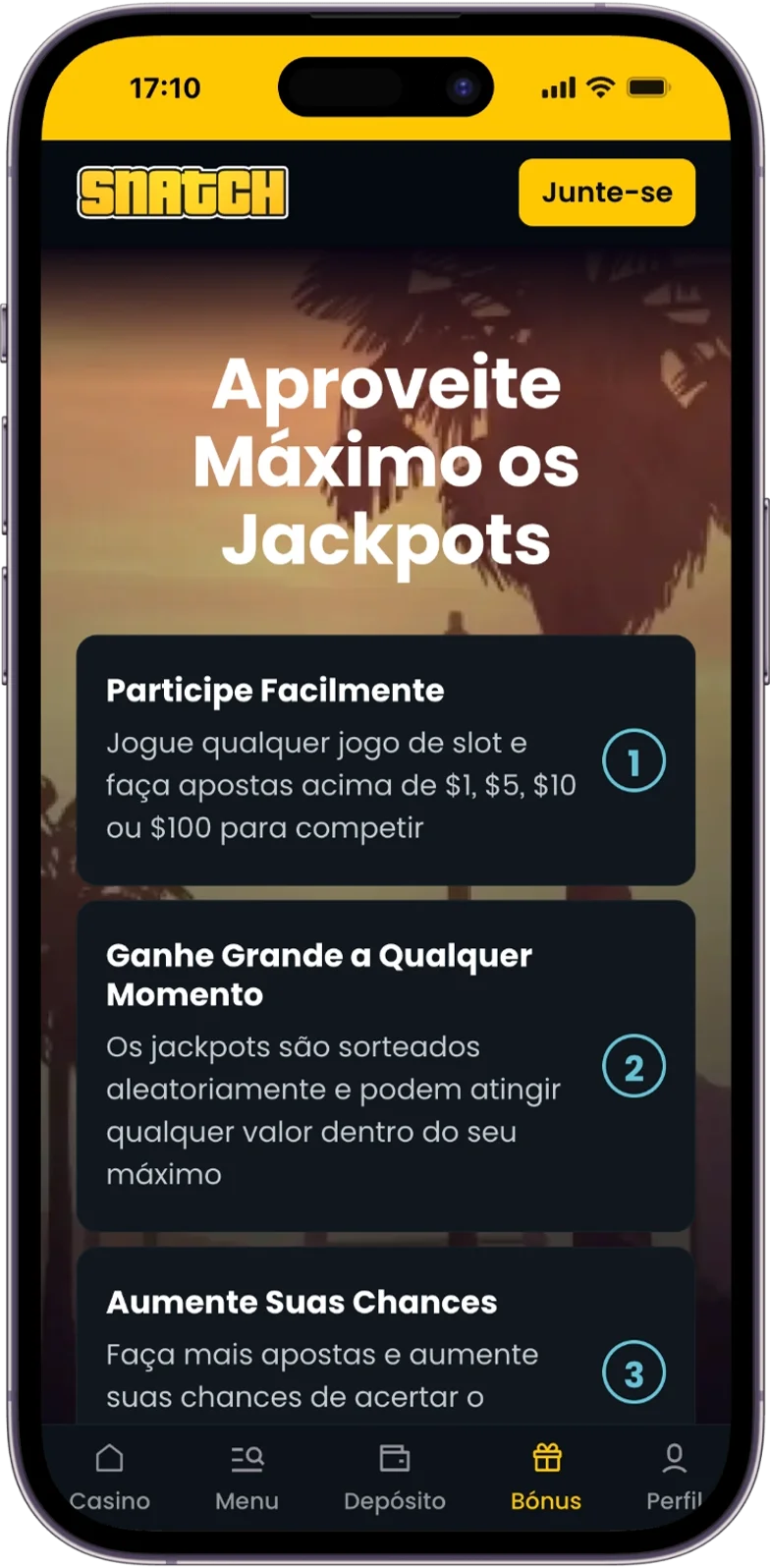 Jackpot do Snatch Casino