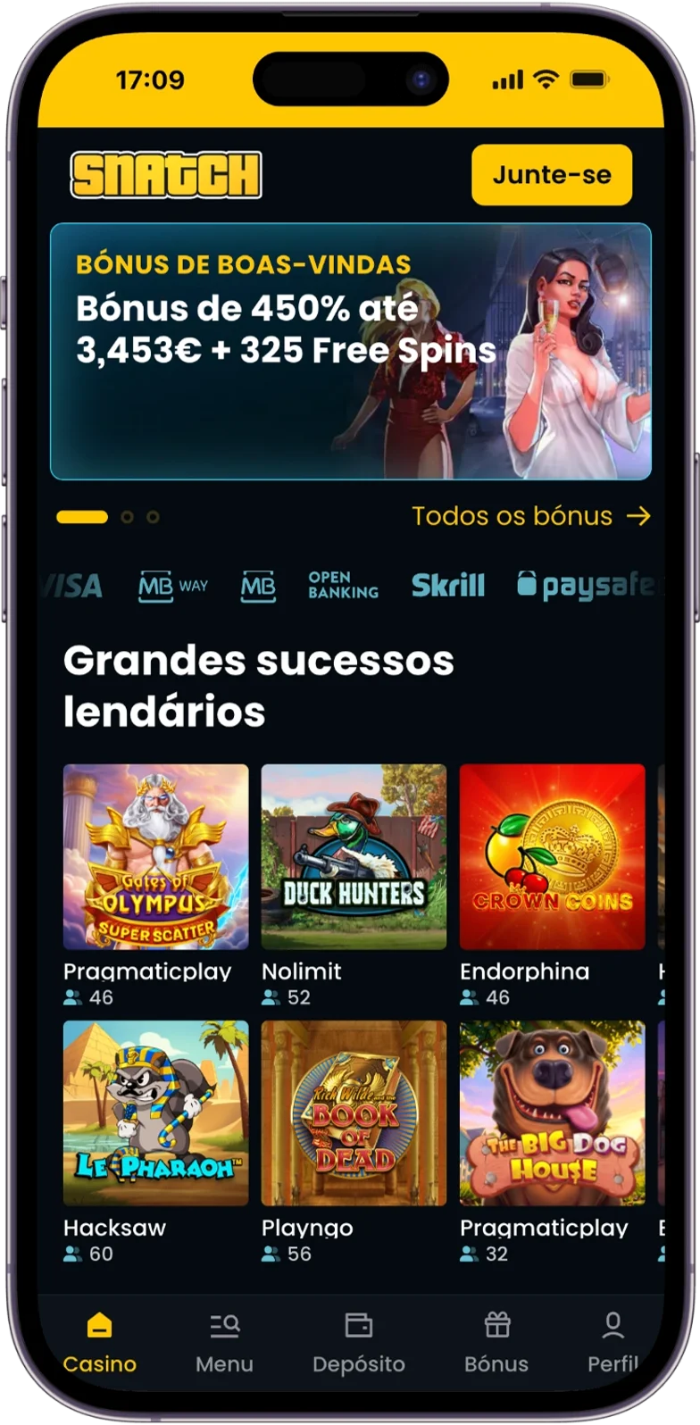 Site oficial do Snatch Casino