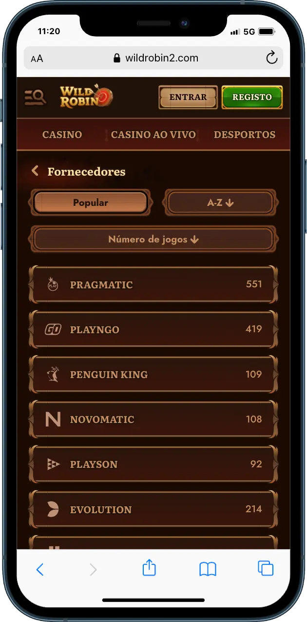 WildRobin casino Software