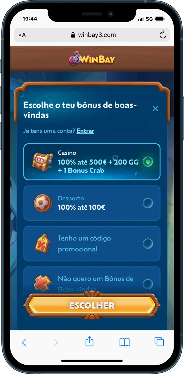 Winbay Casino Registo