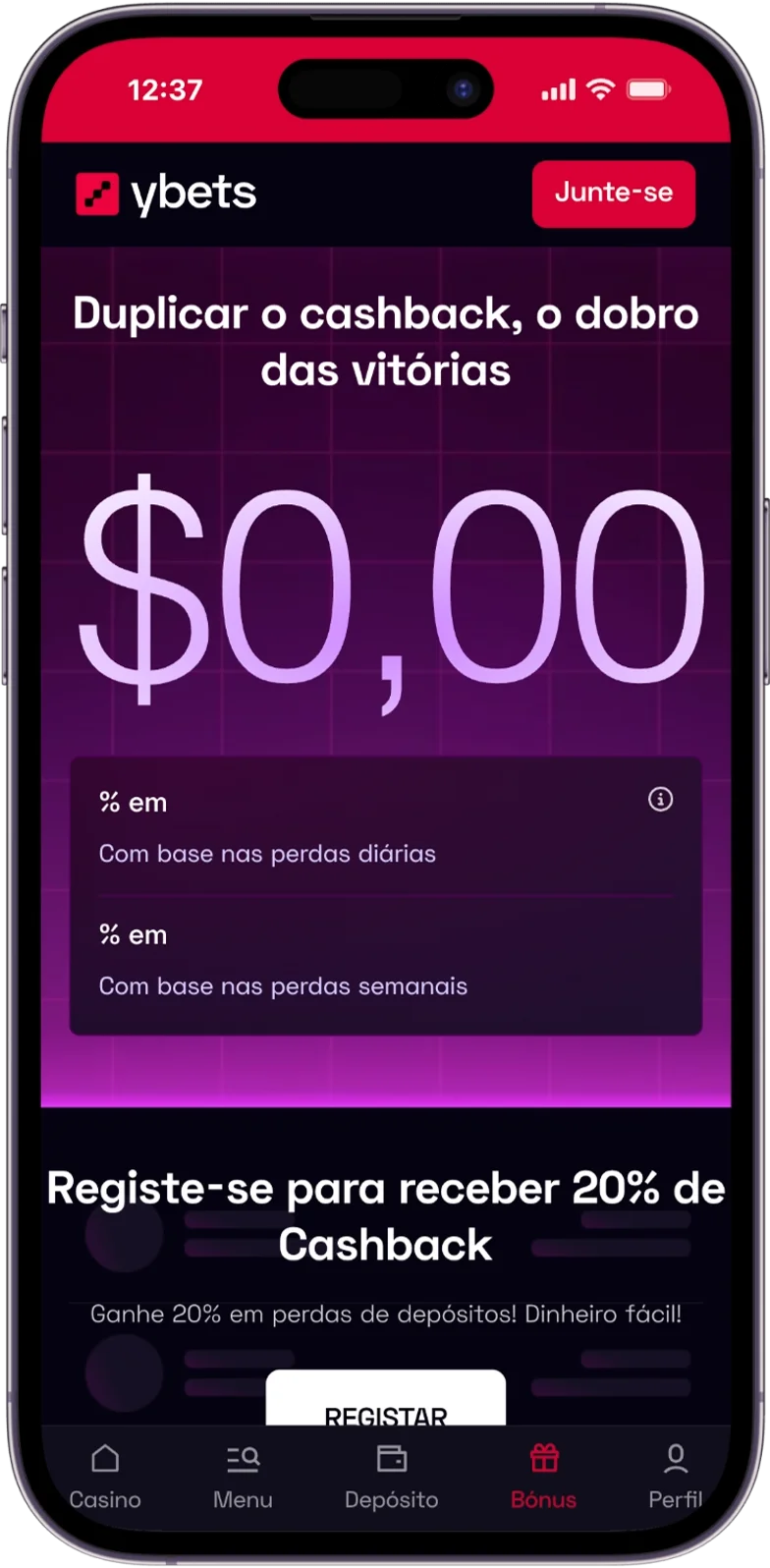 Cashback do YBets Casino