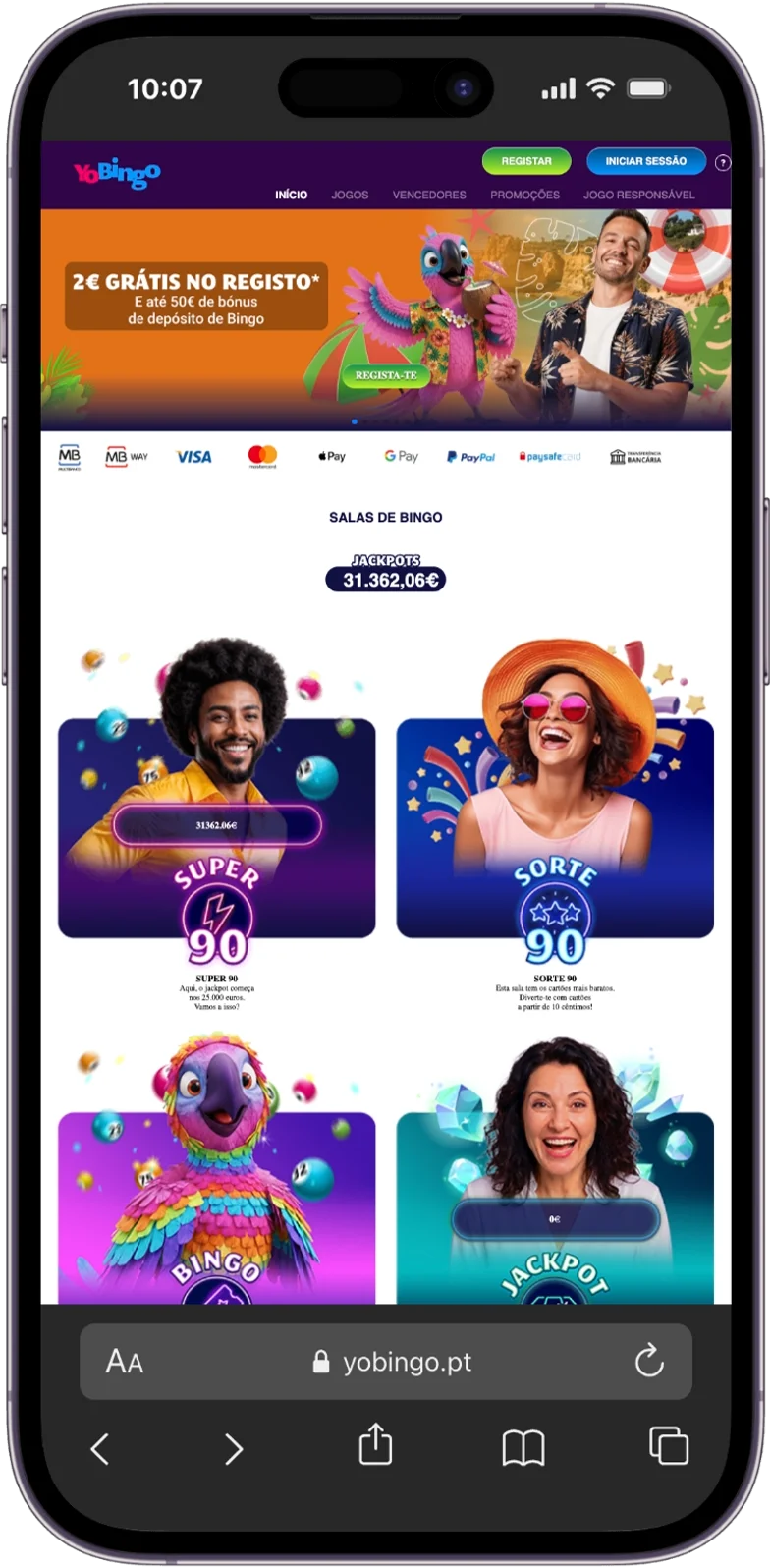 Site oficial da Yobingo