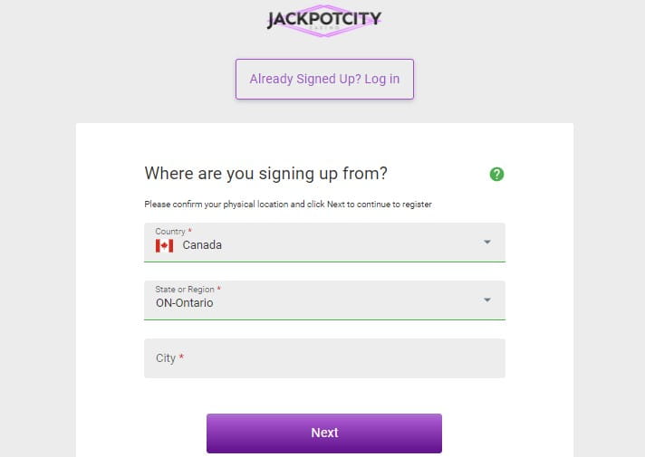 Jackpotcity registration