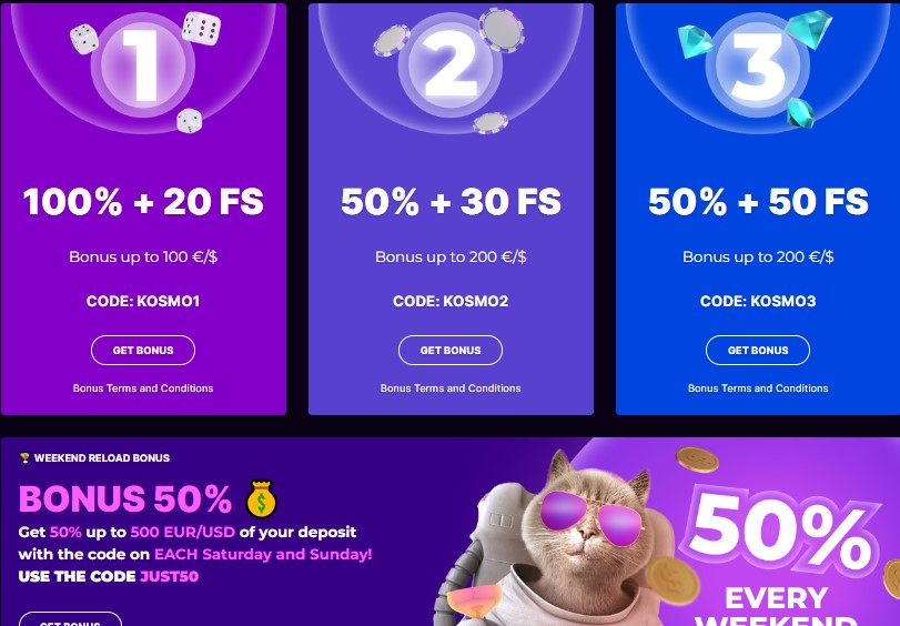 Kosmonaut casino promoutions Bonuses Kosmonaut casino